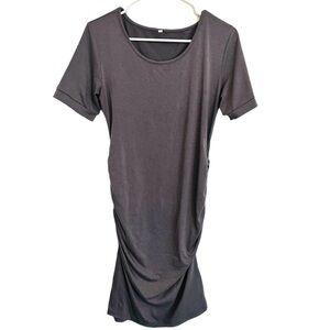 2/$15 - Purple Maternity Bodycon Mini Dress Short Sleeve Ruched Side Size Medium